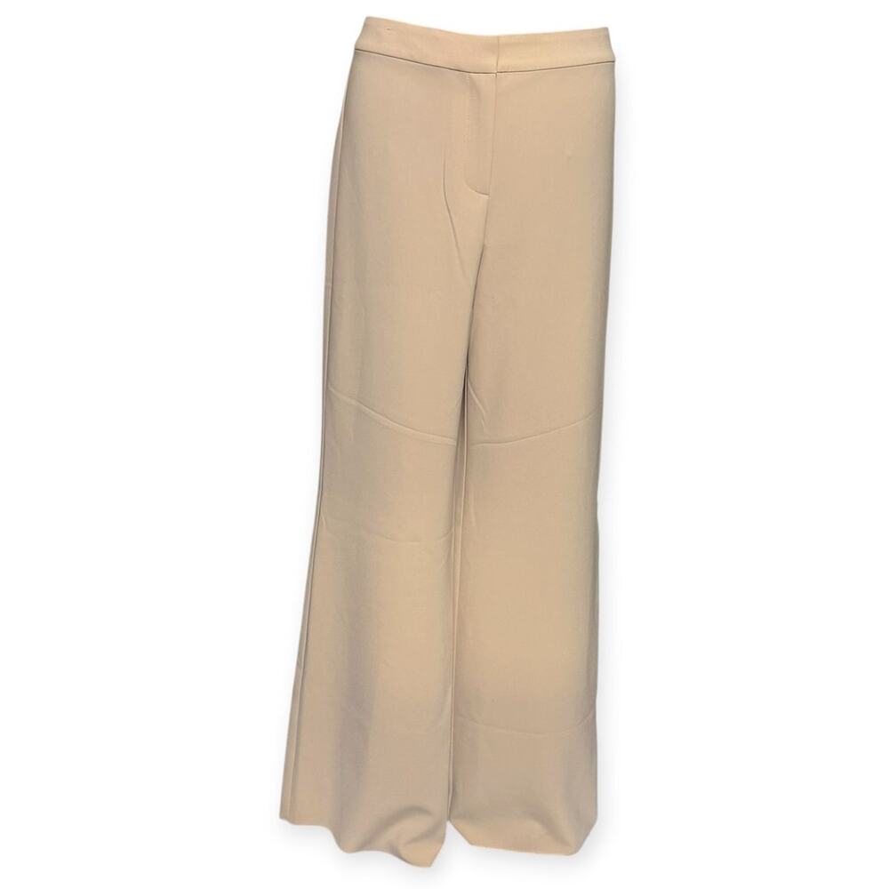 St. John Wide Leg Dress Pants Tan Stretch Fabric size 8